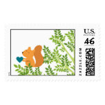 Squirrel in a tree with a heart stamps