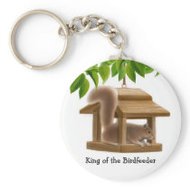 Squirrel in Bird Feeder Keychain
