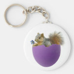 Squirrel in Eggshell Keychain