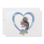 Squirrel in Heart Custom Invitations