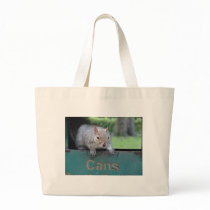 Squirrel in litter bin bags