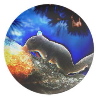 Squirrel In tree Pop Art Style plate