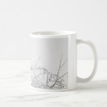 Squirrel in Trees Mug - b&w linework version