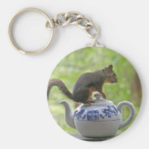 Squirrel on a Teapot Keychains