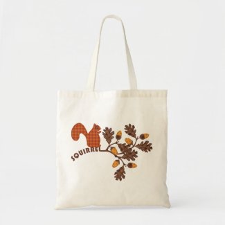 Squirrel on Branch Applique-look Thanksgiving Bags
