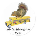 Squirrel on School Bus stickers
