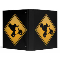 Squirrel on Scooter Warning Sign Binders