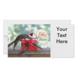 Squirrel Opening Christmas Present Photo Greeting Card