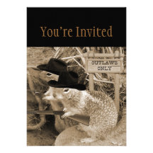 Squirrel Outlaws In The Old West Custom Announcement