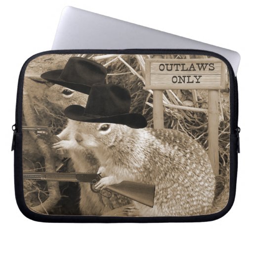 Squirrel Outlaws In The Old West Laptop Sleeve