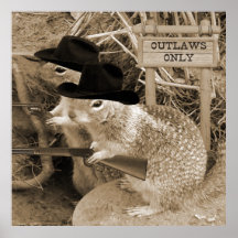 Squirrel Outlaws In The Old West Posters