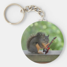 Squirrel Playing Electric Guitar Key Chains