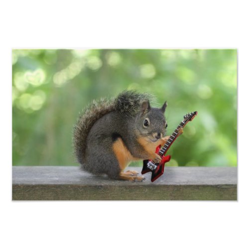Squirrel Playing Electric Guitar Photo