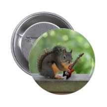 Squirrel Playing Electric Guitar Pins
