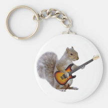 Squirrel Playing Guitar Key Chain