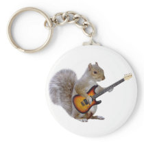 Squirrel Playing Guitar Key Chain