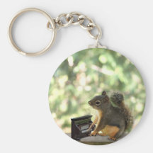 Squirrel Playing Piano Key Chains