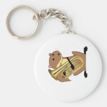 Squirrel Playing the Euphonium Keychain