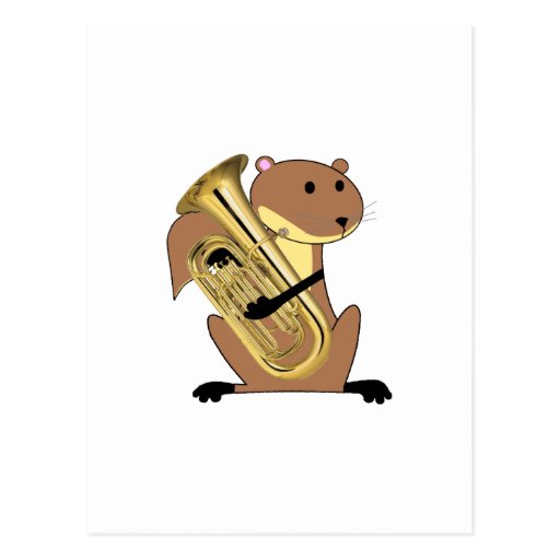 Squirrel Playing the Euphonium Postcard