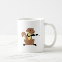 Squirrel Playing the Flute Coffee Mug