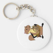 Squirrel Playing the French Horn Keychain