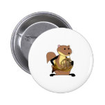 Squirrel Playing the French Horn Pinback Button