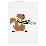Squirrel Playing the Trumpet Card