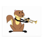 Squirrel Playing the Trumpet Postcard