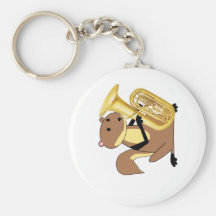 Squirrel Playing the Tuba Keychains