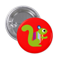 Squirrel Sciuridae Chipmunks Marmots Cute Cartoon Button