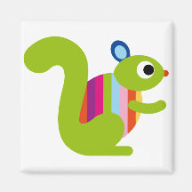Squirrel Sciuridae Chipmunks Marmots Cute Cartoon Magnets