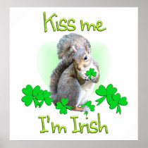 Squirrel St. Patricks Day Poster