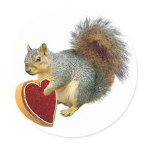 Squirrel Valentine stickers