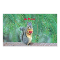 Squirrel Valentine Rectangular Stickers