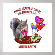 Squirrel Valentine's Day Posters