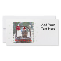 Squirrel Wearing Santa Hat Photo Greeting Card