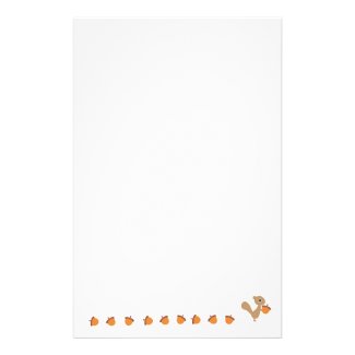 Squirrel with Acorns Customized Stationery