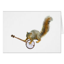 Squirrel with Banjo Greeting Card