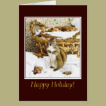 Squirrel with pinecones - greeting card cards
