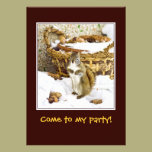 Squirrel with pinecones - invitation invitations