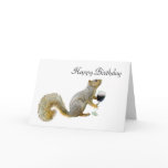 Squirrel with Wine Birthday Squirrel cards