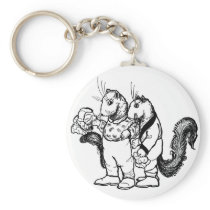 Squirrels and Lettuce Leaves Keychains