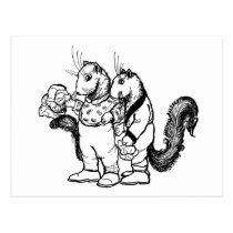 Squirrels and Lettuce Leaves Post Card