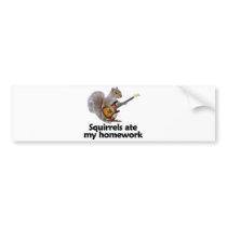 Squirrels ate my homework bumper stickers
