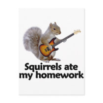 Squirrels ate my homework postcard