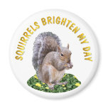 Squirrels Brighten My Day magnets