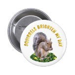 Squirrels Brighten My Day Pinback Buttons