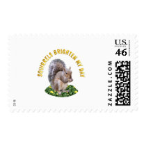 Squirrels Brighten My Day Stamp