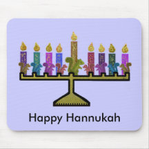 Squirrels Hannukah Menorah Mousepad