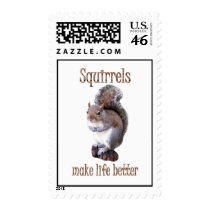 Squirrels Make Life Better postage